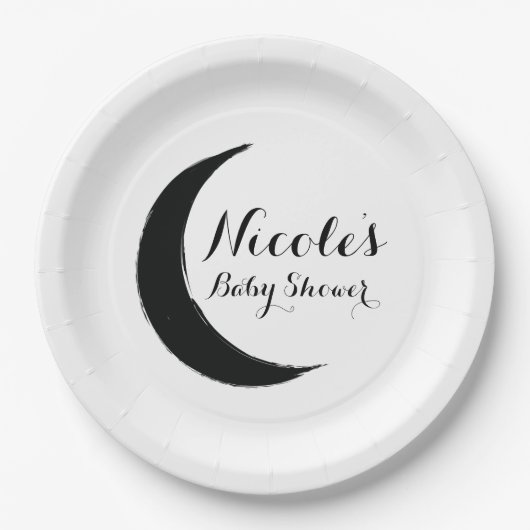 Zwarte Halve Maan Donkere Maan Astrologie Dierenri Papieren Bordje (Voorkant)