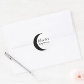 Zwarte Halve Maan Donkere Maan Astrologie Zodiac F Ronde Sticker (Envelop)