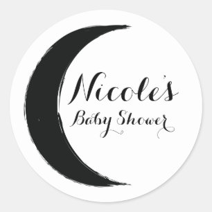 Zwarte Halve Maan Donkere Maan Astrologie Zodiacus Ronde Sticker