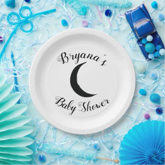 Zwarte Halvemaan Donkere Maan Astrologie Zodiac Fe Papieren Bordje (Feest)