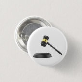 Zwarte hamer ronde button 3,2 cm (Voorkant /achterkant)