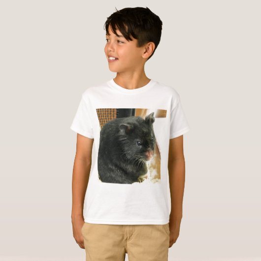 Zwarte hamster t-shirt (Voorkant volledig)