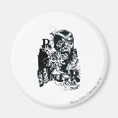 Zwarte hand en schedel magneet (Voorkant)