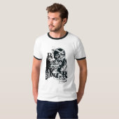 Zwarte hand en schedel t-shirt (Voorkant volledig)