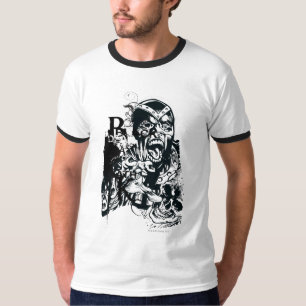 Zwarte hand en schedel t-shirt