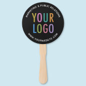 Zwarte Hand gehouden Ventilator met Bedrijf Logo C Handwaaier