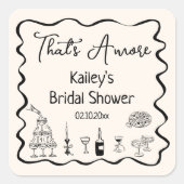 Zwarte Hand Getekend Dat is Liefde Bruidsfeestje Vierkante Sticker (Voorkant)