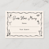 Zwarte Hand Getekend Vrijgezellenfeest Raad eens h Informatiekaartje (Voorkant)