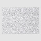 Zwarte hand getekende doodle bloemen tissuepapier (Voorkant)