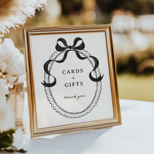 Zwarte Hand Getrokken Boog Lijst Kaarten Geschenke Poster