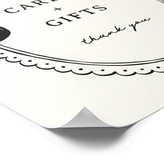 Zwarte Hand Getrokken Boog Lijst Kaarten Geschenke Poster (Hoek)