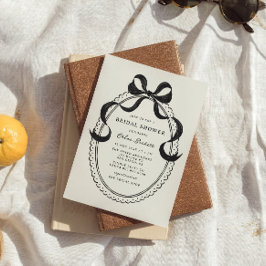 Zwarte Hand Getrokken Boog Lijst Vrijgezellenfeest Kaart