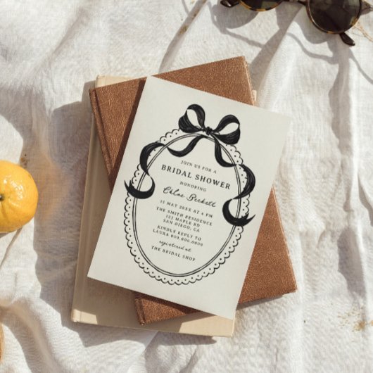 Zwarte Hand Getrokken Boog Lijst Vrijgezellenfeest Kaart