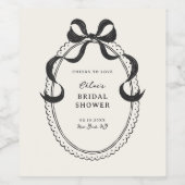 Zwarte Hand Getrokken Boog Lijst Vrijgezellenfeest Wijn Etiket (Enkel label)