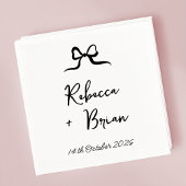 Zwarte Hand Getrokken Boog Lint Sketch Wedding Servet