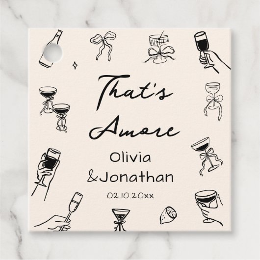 Zwarte Hand getrokken dat een meer partij Bedankjes Labels (Voorkant)