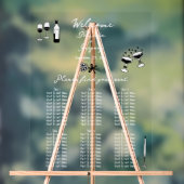 Zwarte Hand Getrokken Doodles Trouwstoel Grafiek Acryl Bord (Neutraal)