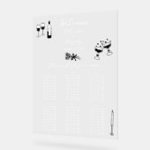 Zwarte Hand Getrokken Doodles Trouwstoel Grafiek Acryl Bord (Hoek)