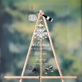 Zwarte Hand Getrokken Illustraties Doodles Huwelij Acryl Bord (Neutraal)