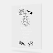 Zwarte Hand Getrokken Illustraties Doodles Huwelij Acryl Bord (Hoek)