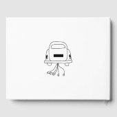 Zwarte Hand Getrokken Illustraties Doodles Huwelij Gastenboek (Achterkant)