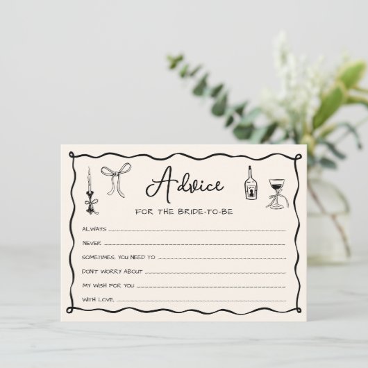 Zwarte Hand Getrokken Italiaans Vrijgezellenfeest  Kaart (Staand voorkant)