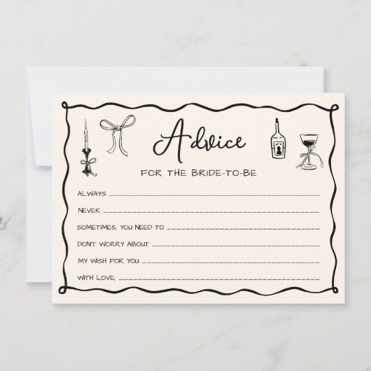 Zwarte Hand Getrokken Italiaans Vrijgezellenfeest Kaart (Voorkant)