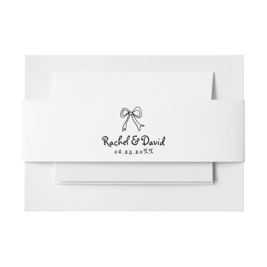 Zwarte hand getrokken krabbel boog bruiloft uitnodigingen wikkel (Voorkant Voorbeeld)