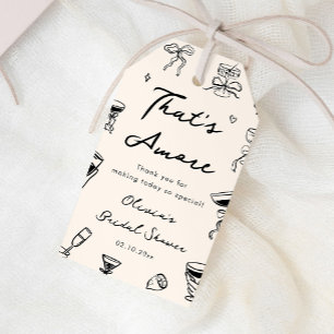 Zwarte Hand getrokken Thats Amore Vrijgezellenfees Cadeaulabel