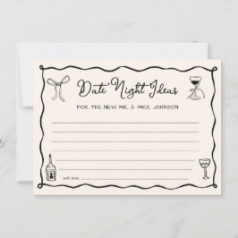 Zwarte Hand Getrokken Trouwdatum Night Ideeën Kaar Kaart