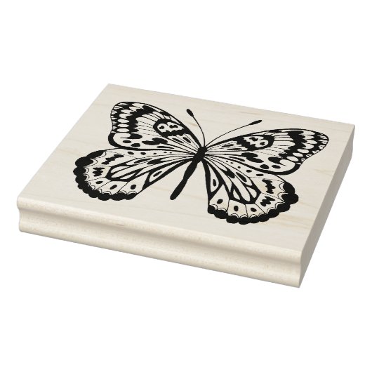 Zwarte Hand getrokken vlinder Rubberstempel (Stempel)