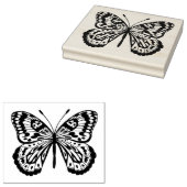 Zwarte Hand getrokken vlinder Rubberstempel (Gestempeld)