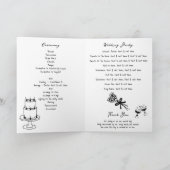 Zwarte Hand Getrokken Wedding Orde van Service Programma (Binnen)