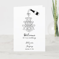 Zwarte Hand Getrokken Wedding Orde van Service