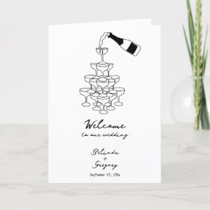 Zwarte Hand Getrokken Wedding Orde van Service Programma