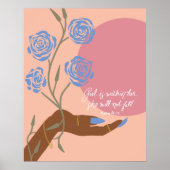 Zwarte hand kunst met Rozen en affirmaties Poster (Voorkant)