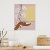 Zwarte hand kunst met Rozen en affirmaties Poster (Keuken)
