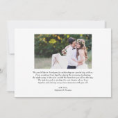 Zwarte Hand Lettering Moderne foto bruiloft Bedankkaart (Achterkant)