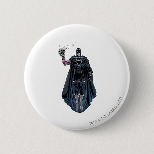 Zwarte hand met schedel 1 ronde button 5,7 cm (Voorkant)