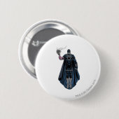 Zwarte hand met schedel 1 ronde button 5,7 cm (Voorkant /achterkant)