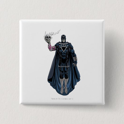 Zwarte hand met schedel 1 vierkante button 5,1 cm (Voorkant)