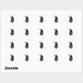 Zwarte hand met schedel 2 ronde sticker (Vel)