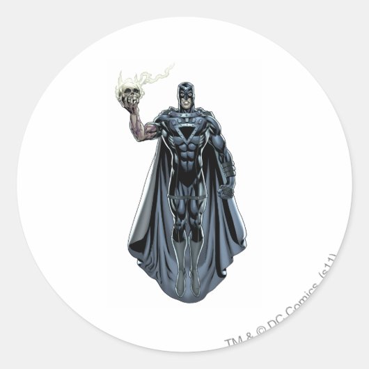 Zwarte hand met schedel 2 ronde sticker (Voorkant)