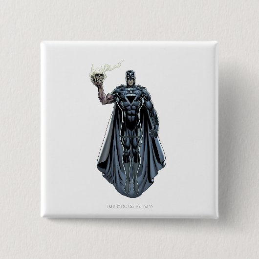 Zwarte hand met schedel 2 vierkante button 5,1 cm (Voorkant)