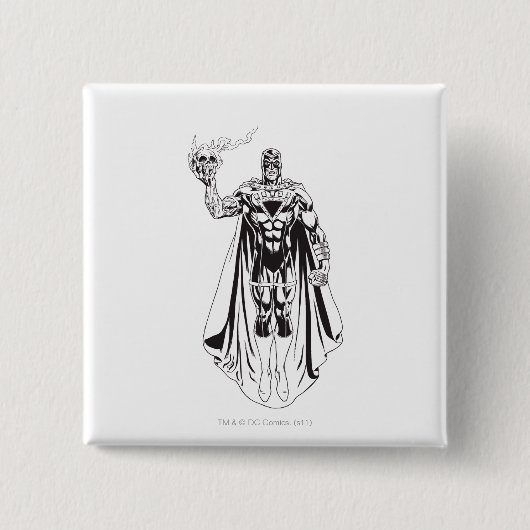 Zwarte hand met schedel 3 vierkante button 5,1 cm (Voorkant)