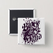 Zwarte hand - Paarse kraakbeen Vierkante Button 5,1 Cm (Voorkant /achterkant)