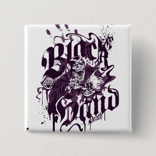 Zwarte hand - Paarse kraakbeen Vierkante Button 5,1 Cm (Voorkant)