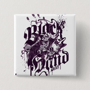 Zwarte hand - Paarse kraakbeen Vierkante Button 5,1 Cm