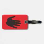 Zwarte hand stop rood bagagelabel (Achterkant horizontaal)