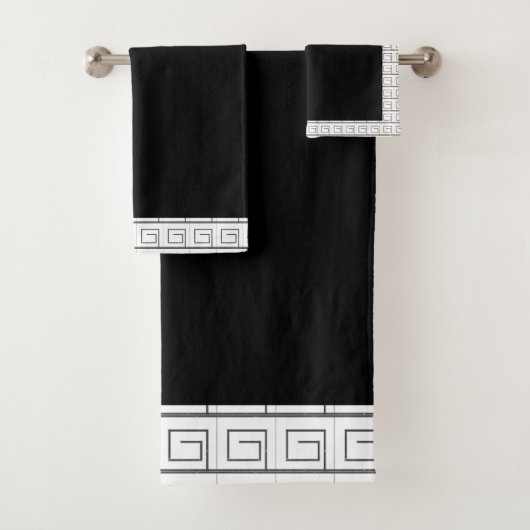 Zwarte Handdoek Geo Trim (Insitu)